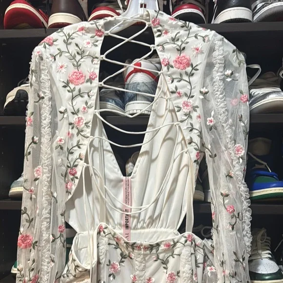 Mac Duggal Floral Embroidered White Dress - Picture 10 of 12